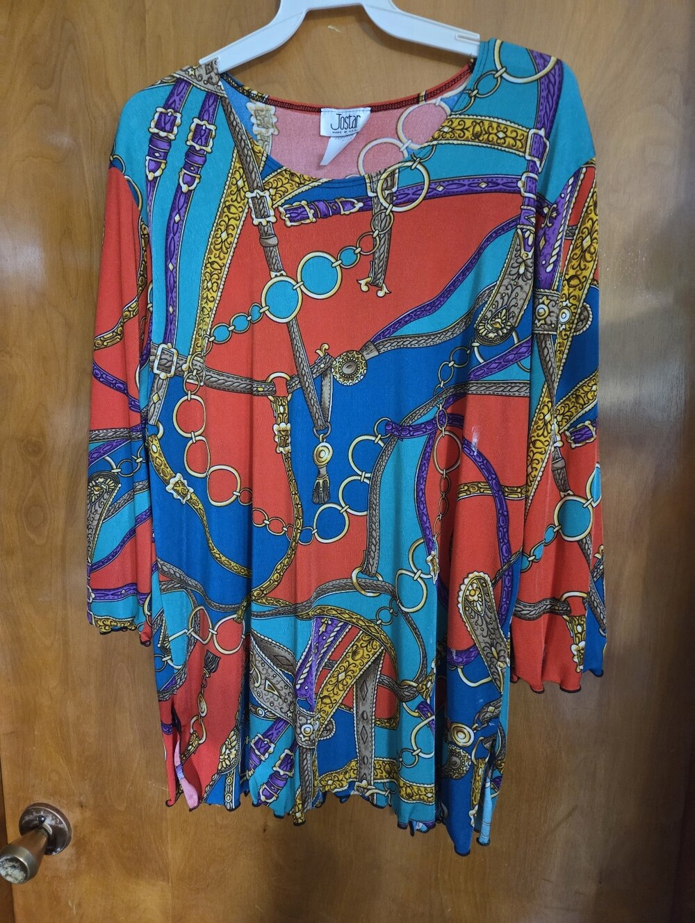 New Stretchy Top Xl Colorful 3/4 Sleeves